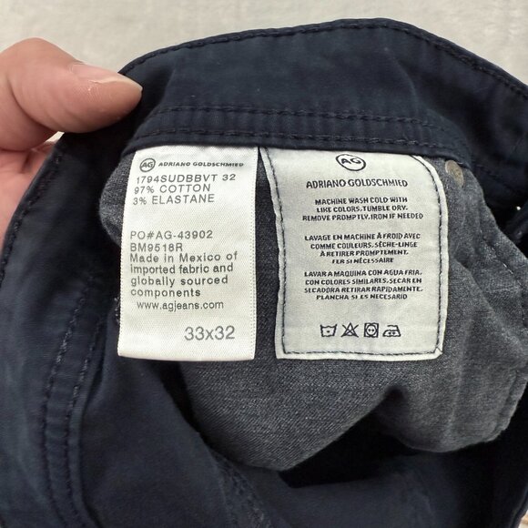 AG Adriano Goldschmied The Everett Pants Mens 33x32 (34x29) Black Slim Straight - Picture 3 of 14